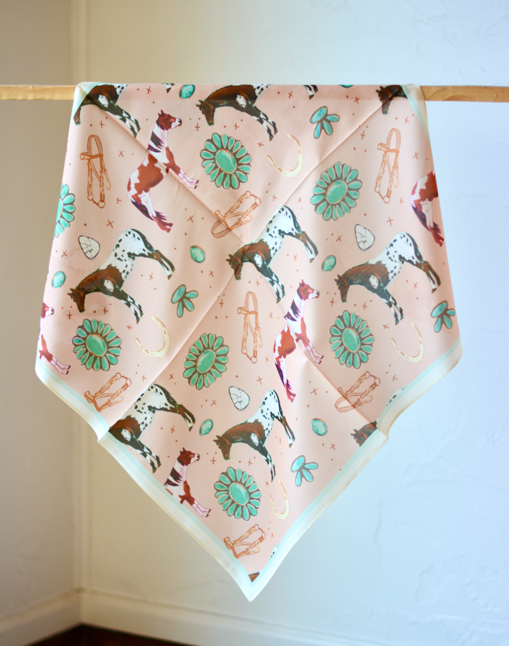 Western Peach Silk Scarf