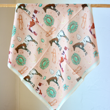 Western Peach Silk Scarf