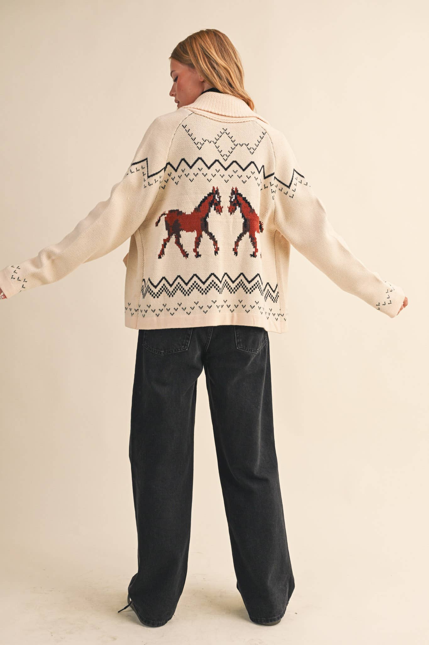 Aztec Knit Horse Sweater