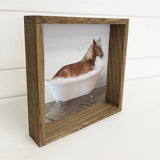 Horse in Bath Wood Sign