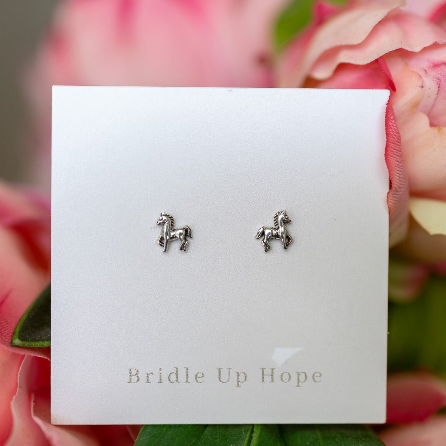 Tiny Horse Earrings Sterling Silver