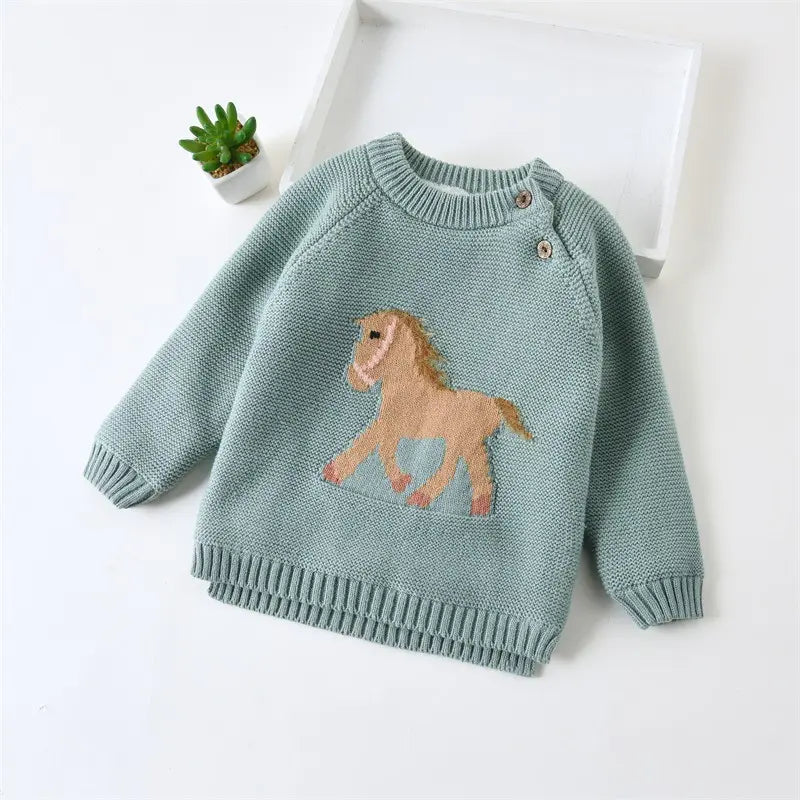 Gwenny Horse Sweater (Seafoam) 6
