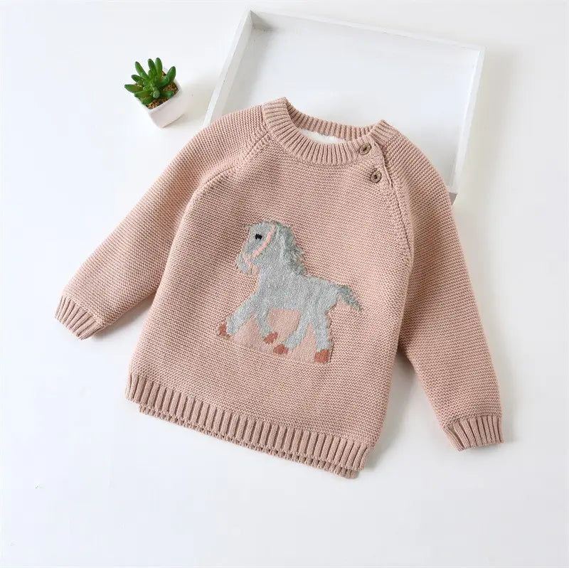 Gwenny Horse Sweater (Blush Pink) 6