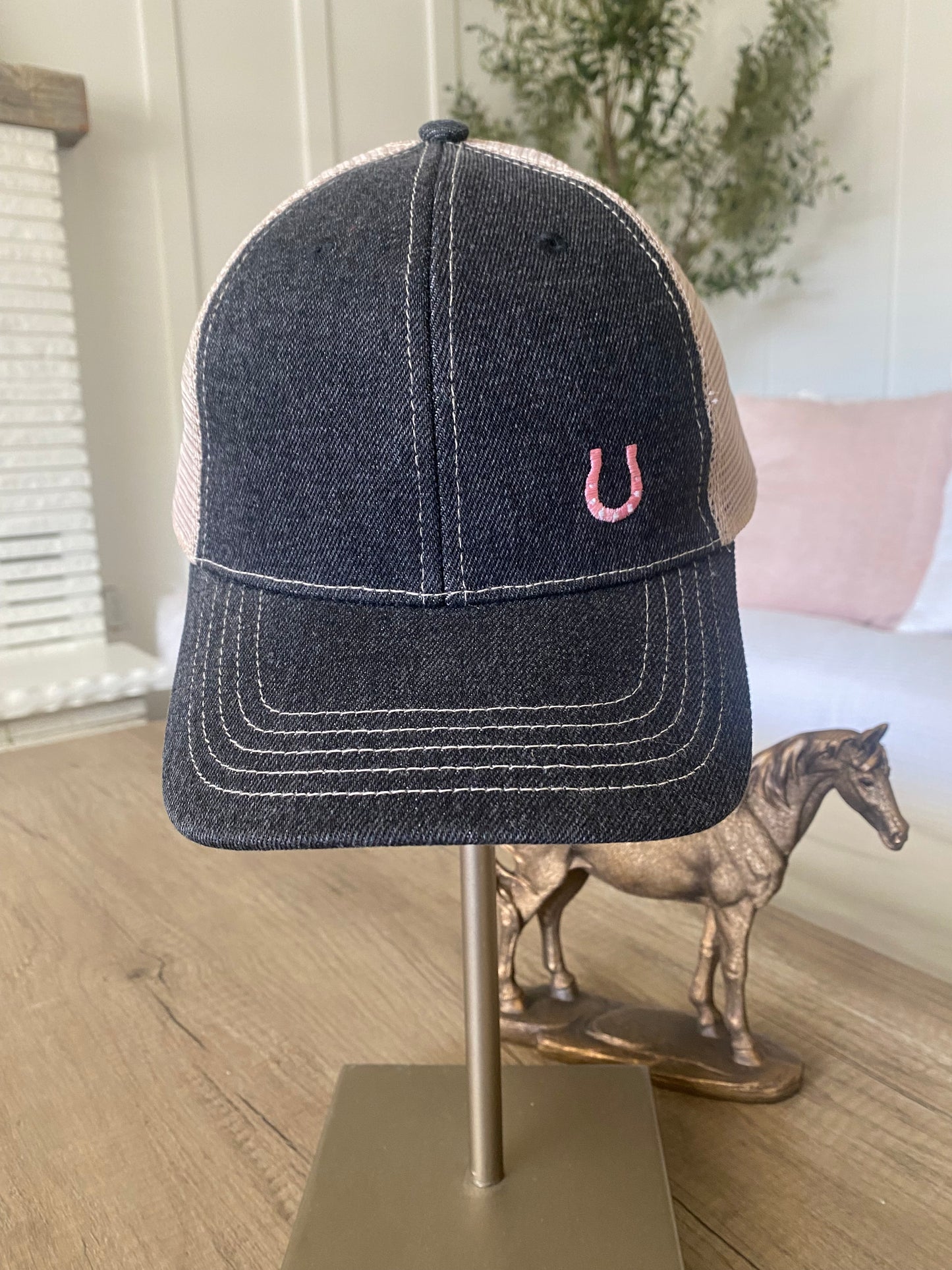 black denim hat