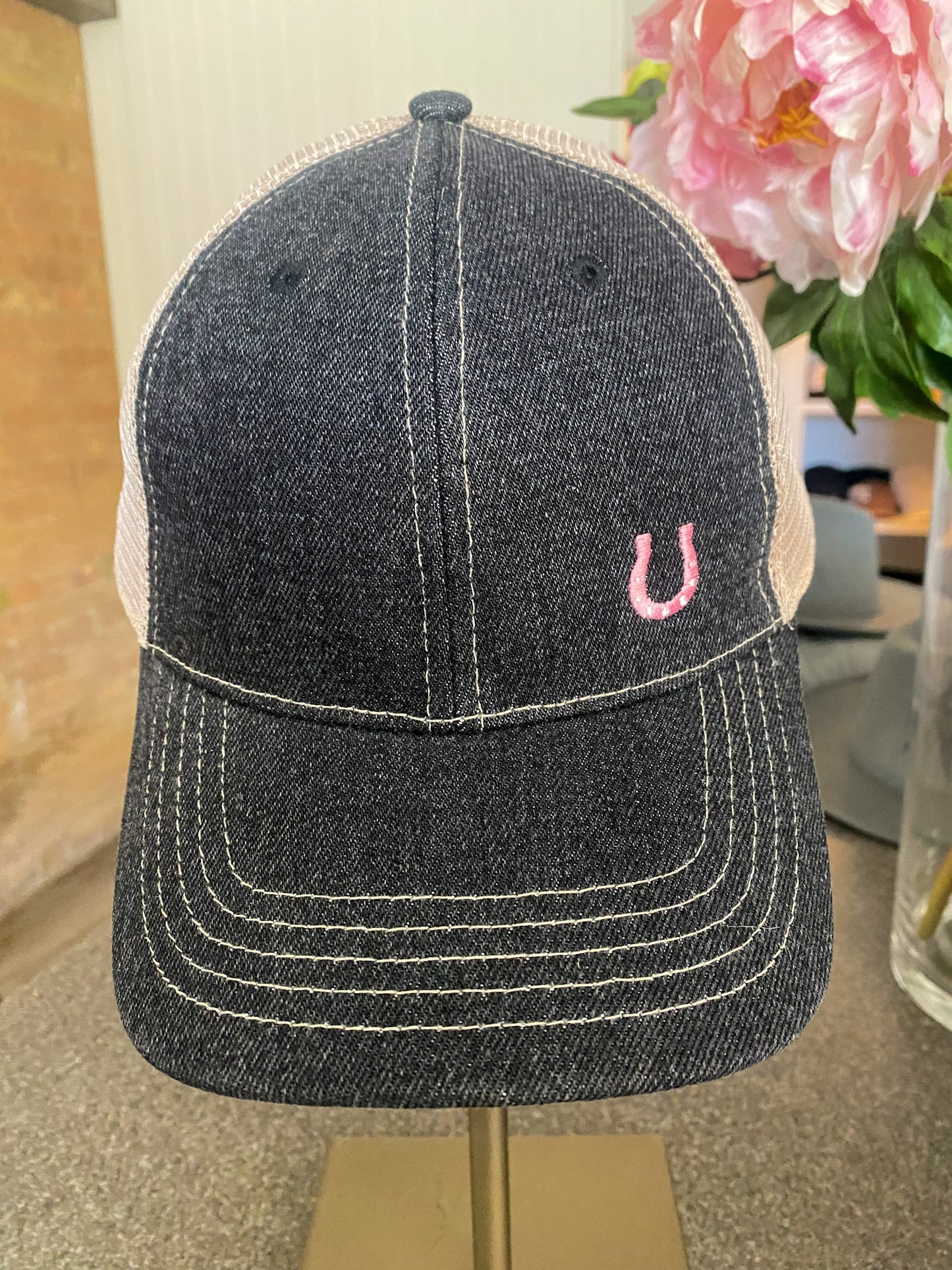 black denim hat