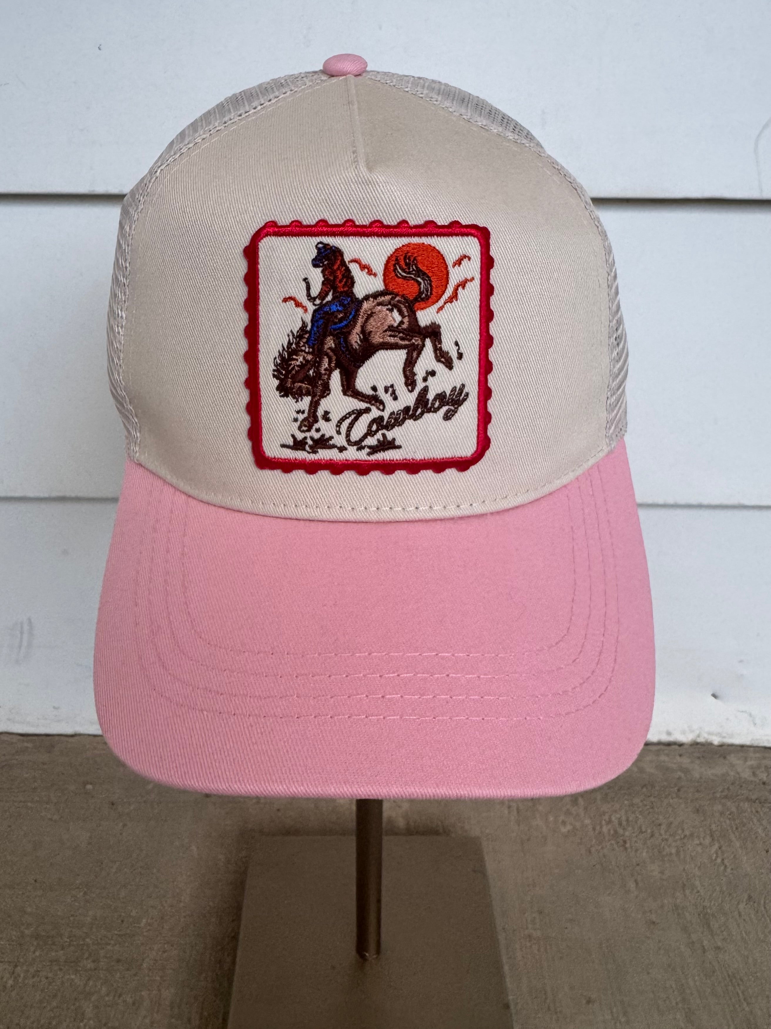 Cowboy Patch Pink Hat