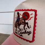 Cowboy Patch Pink Hat