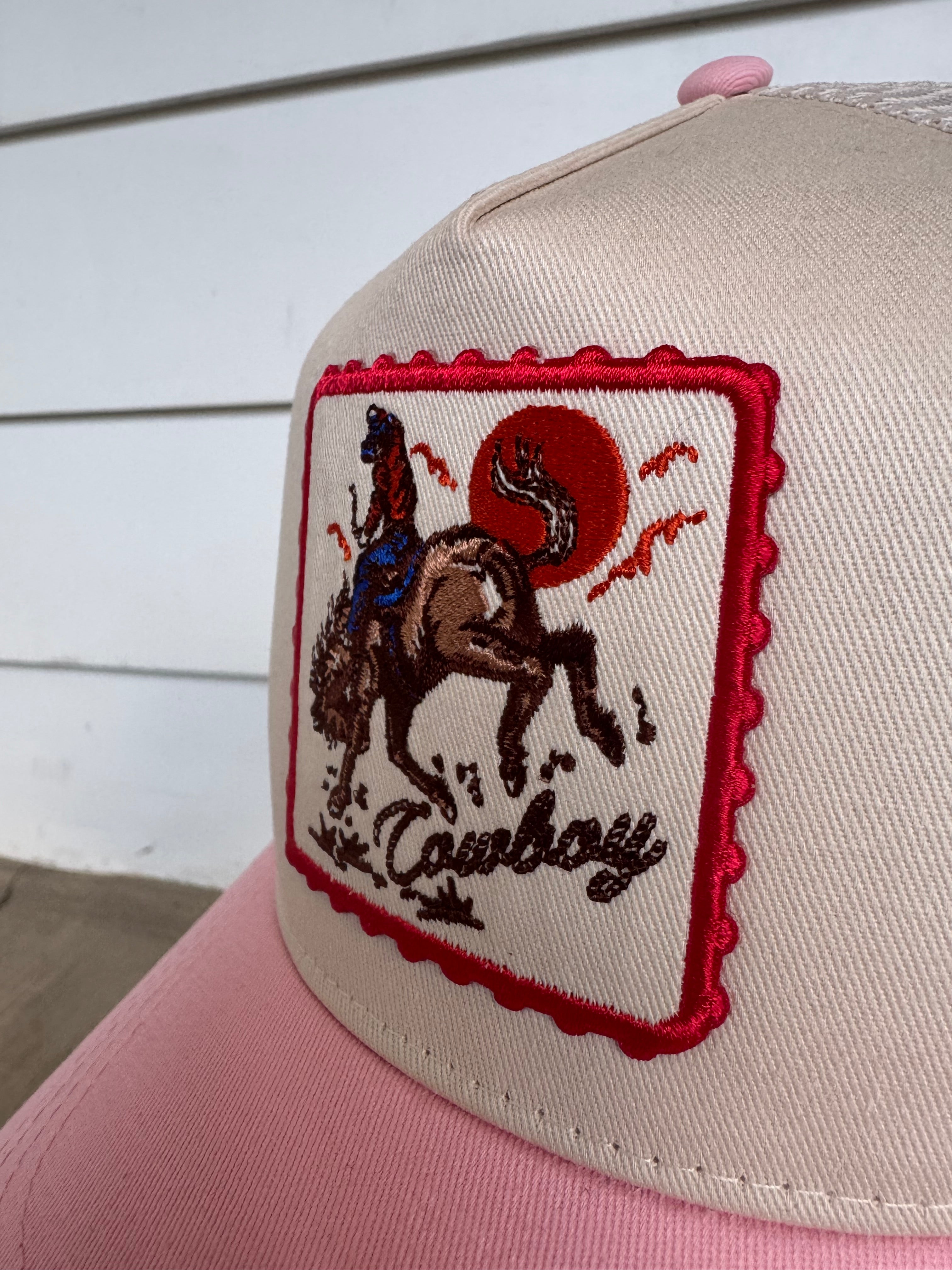 Cowboy Patch Pink Hat