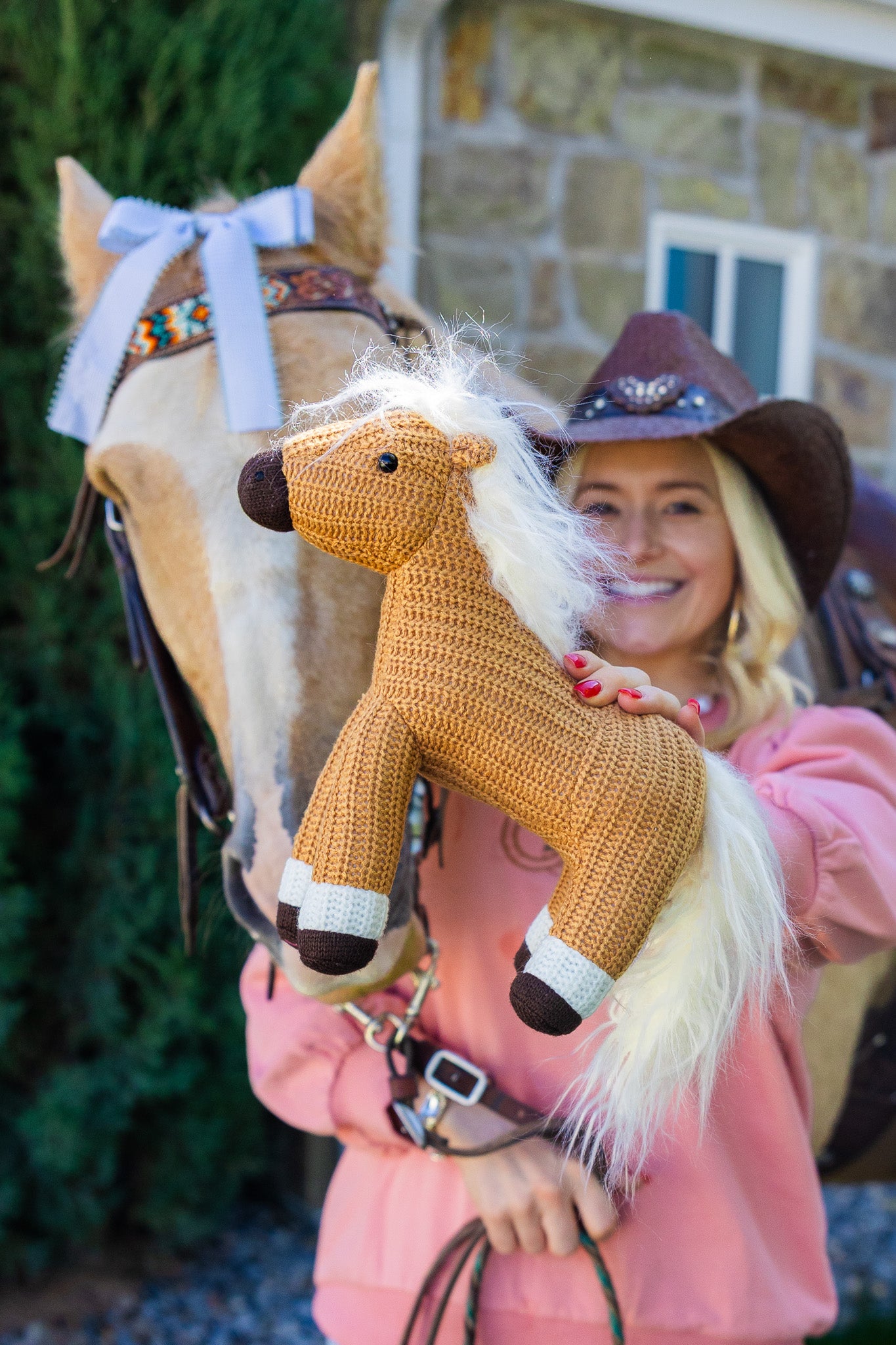 Palomino Handknit Hope Horsie