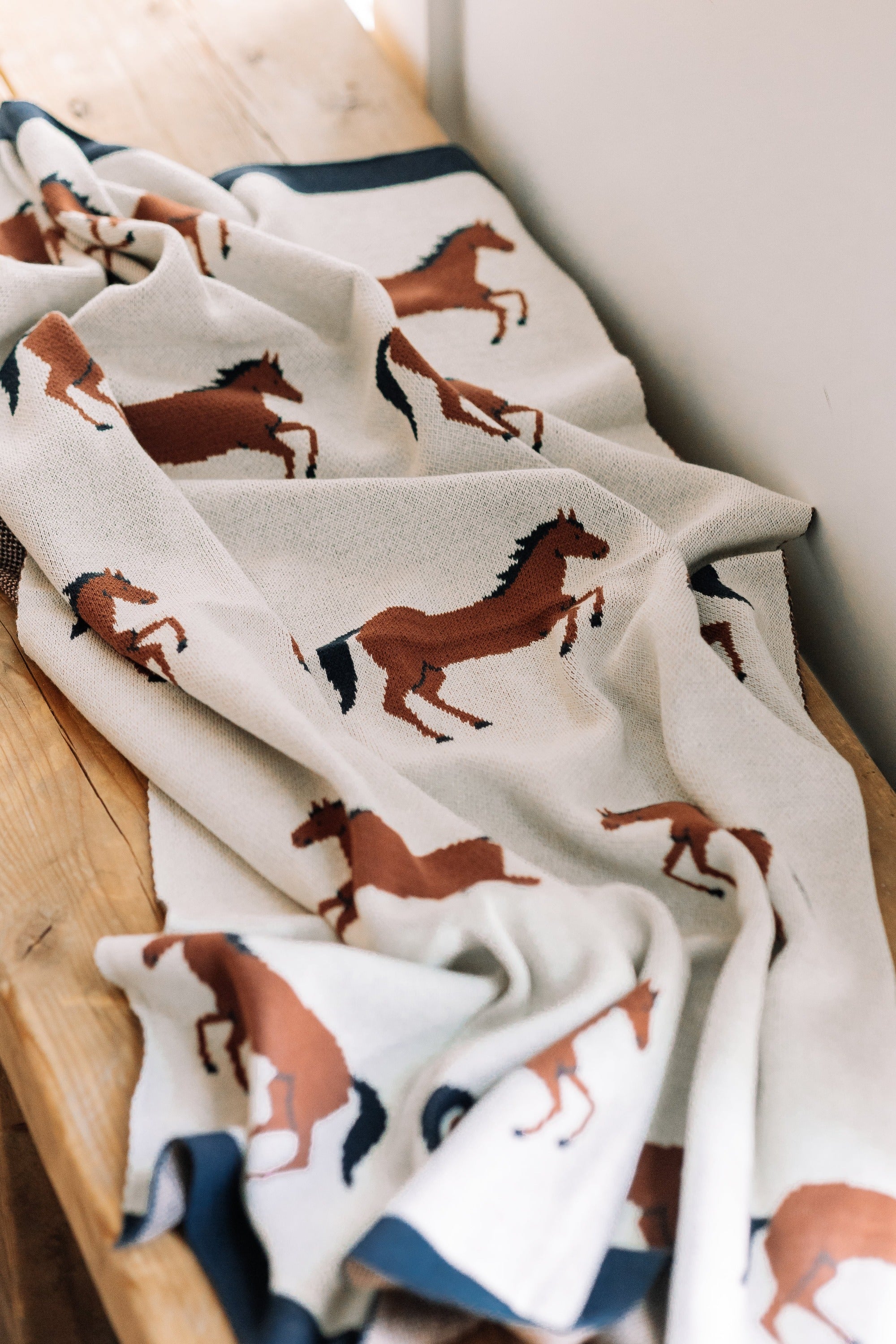 Horse Organic Knit Baby Blanket