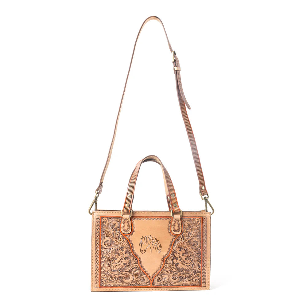 Savanna Hand-Tooled Horse Bag