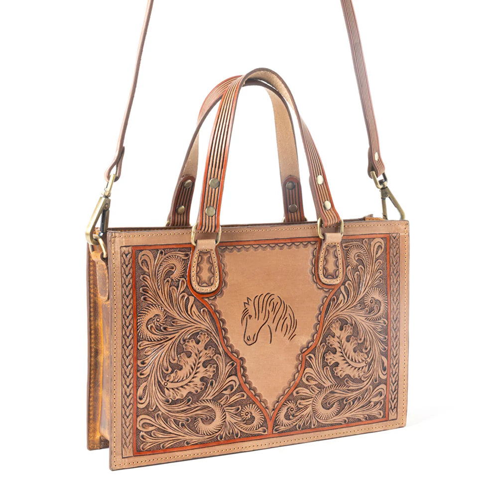 Savanna Hand-Tooled Horse Bag