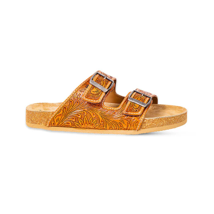 Molly Hand-Tooled Leather Sandals
