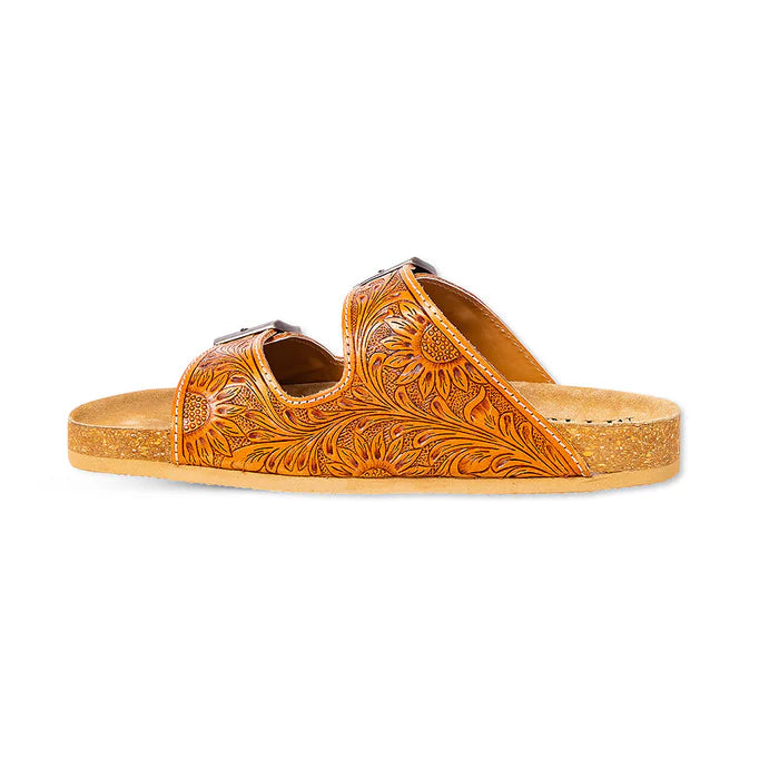 Molly Hand-Tooled Leather Sandals