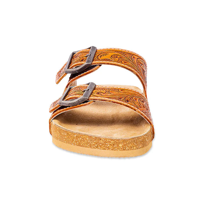 Molly Hand-Tooled Leather Sandals