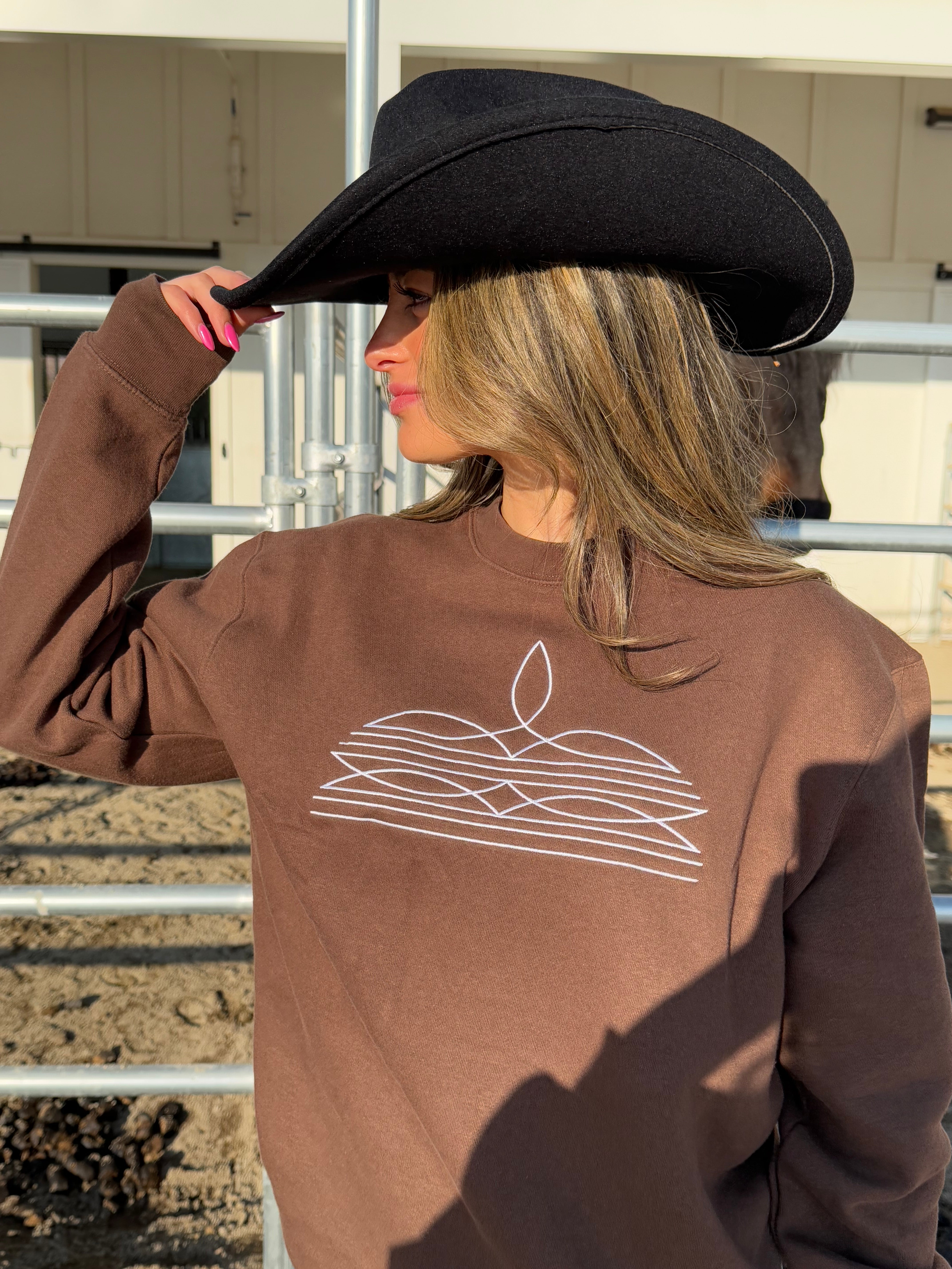Boot-Stitch Sweatshirt (Cocoa)