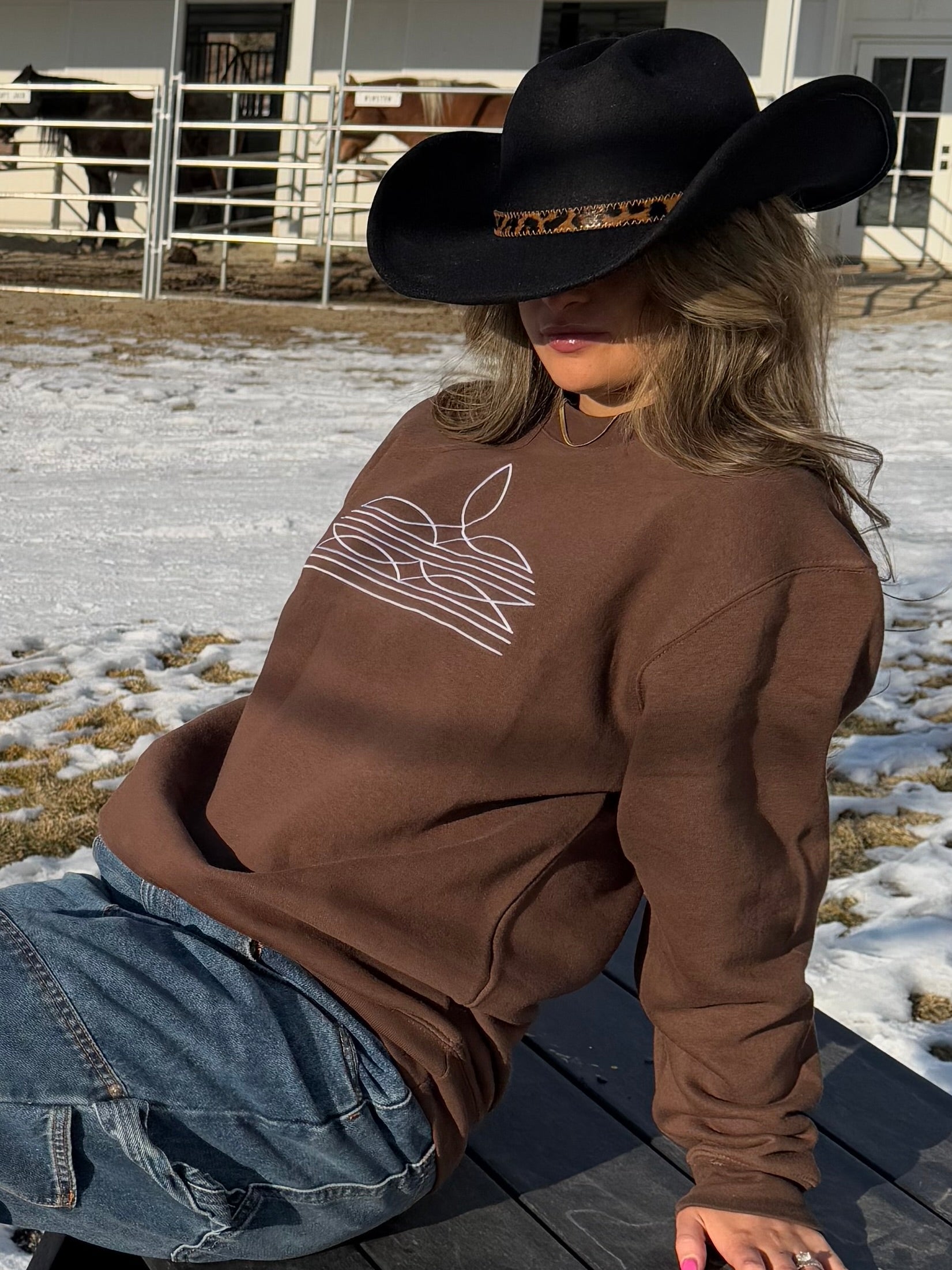 Boot-Stitch Sweatshirt (Cocoa)