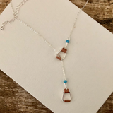 Stirrup Aqua Bead Necklace