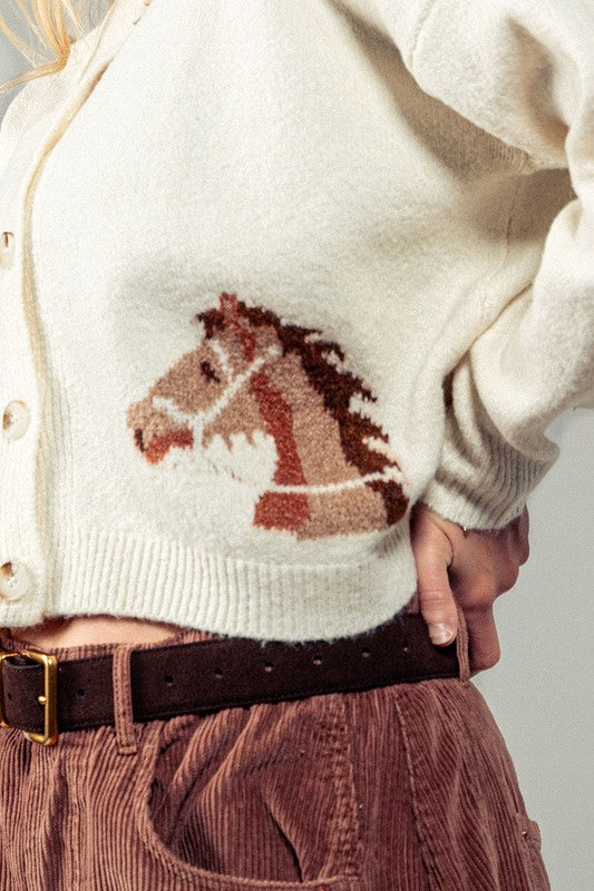Equestrian Dream Cropped Cardigan