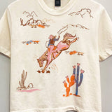 Cowgirl Collage Cropped Tee