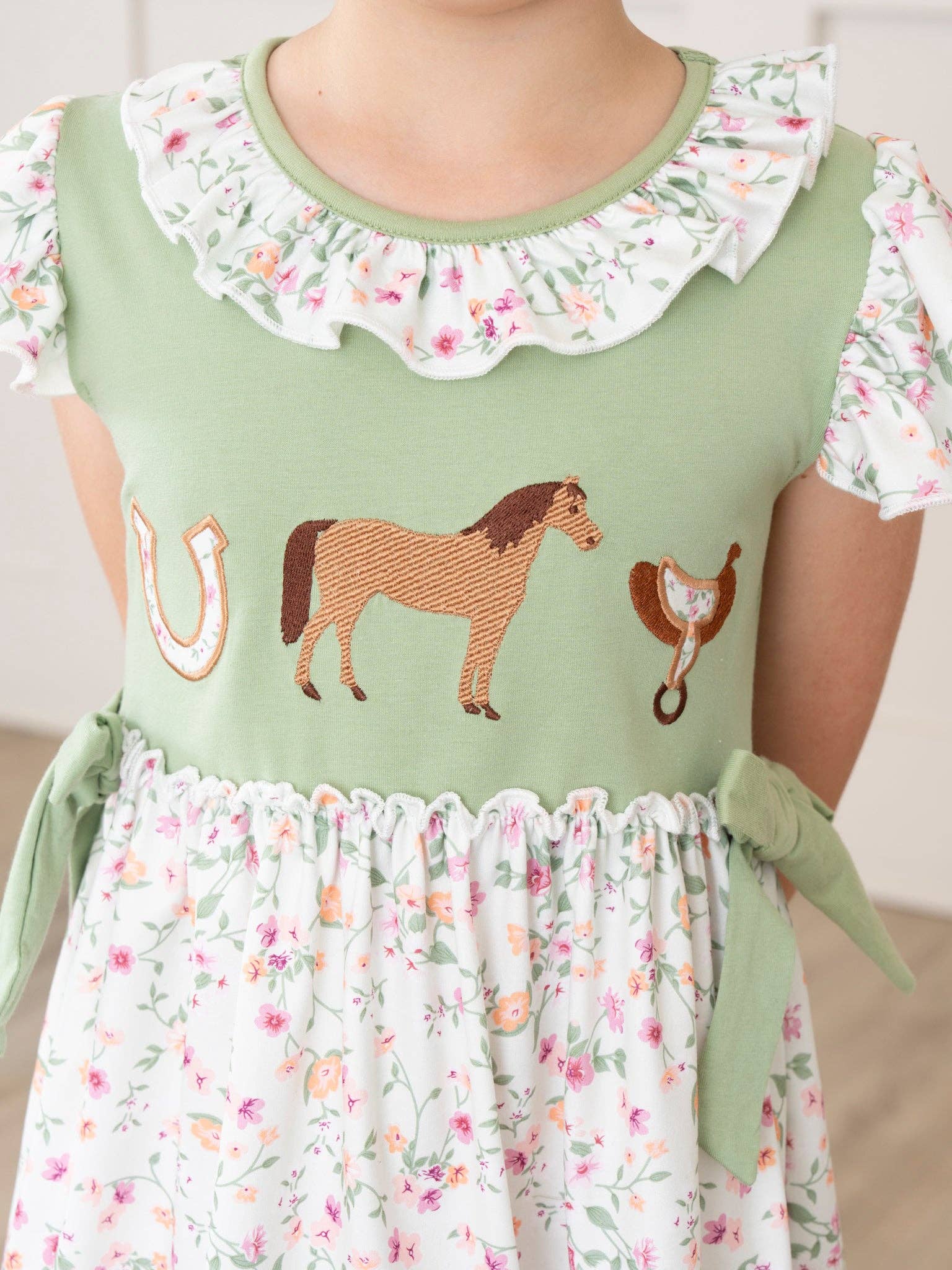 Ranch Friends Floral Ruffle Dress