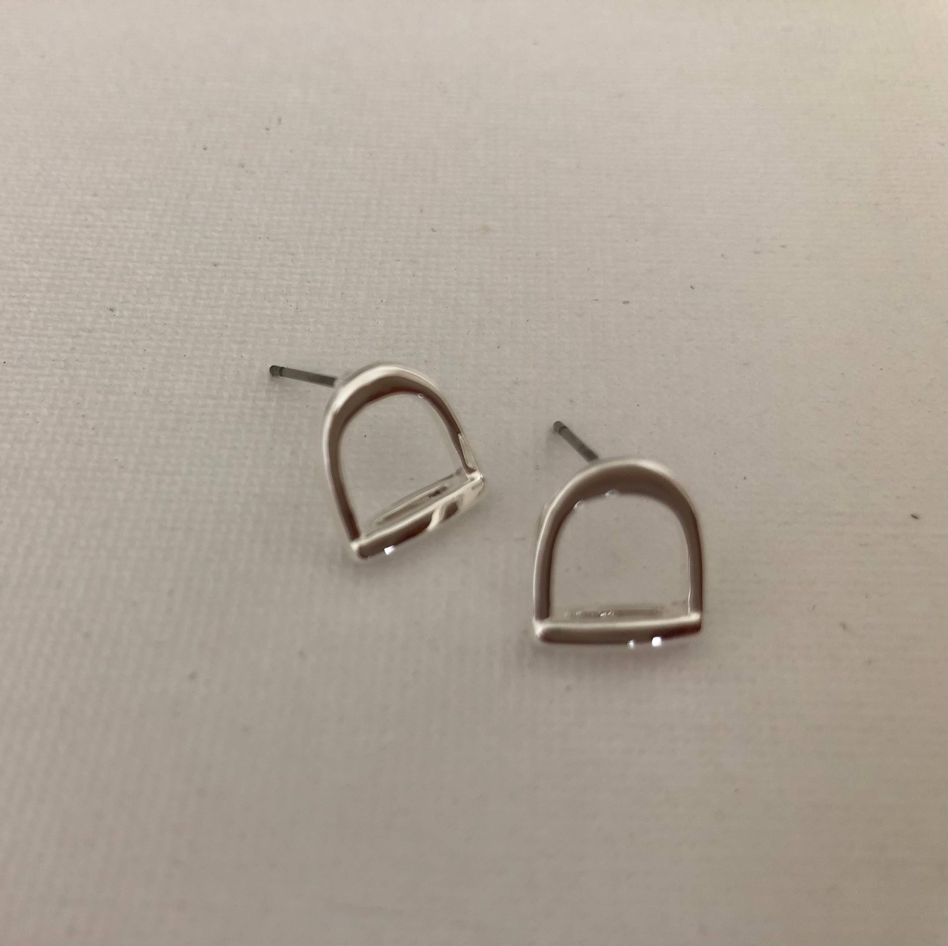 English Stirrup Stud Earrings
