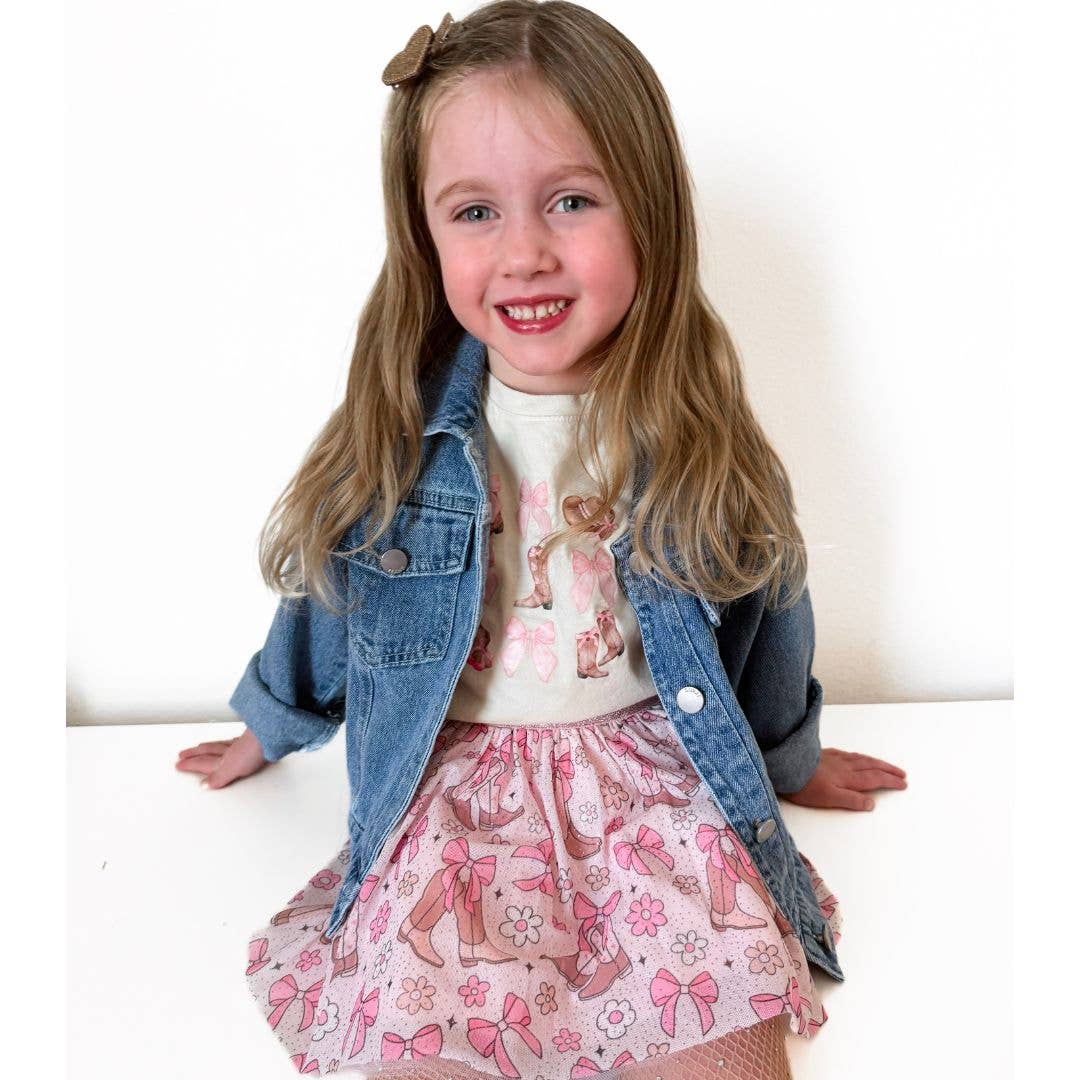 Howdy Gingham Bow Patch Denim Jacket - Western Apparel