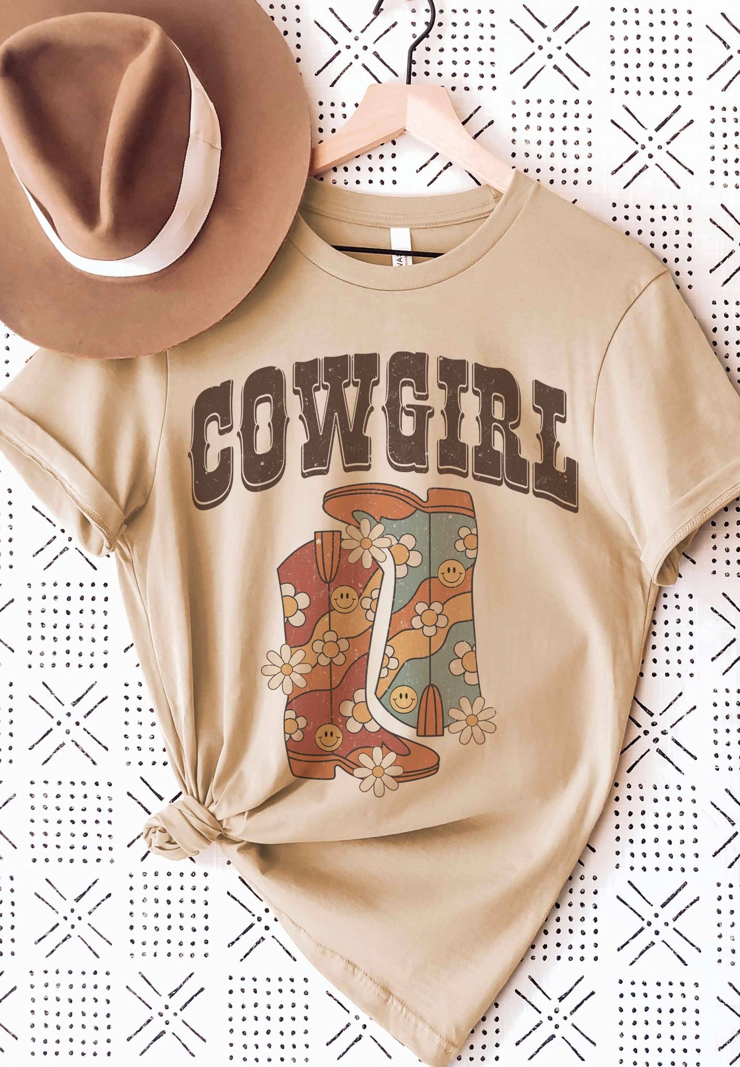 Retro Cowgirl Boots T-Shirt Large