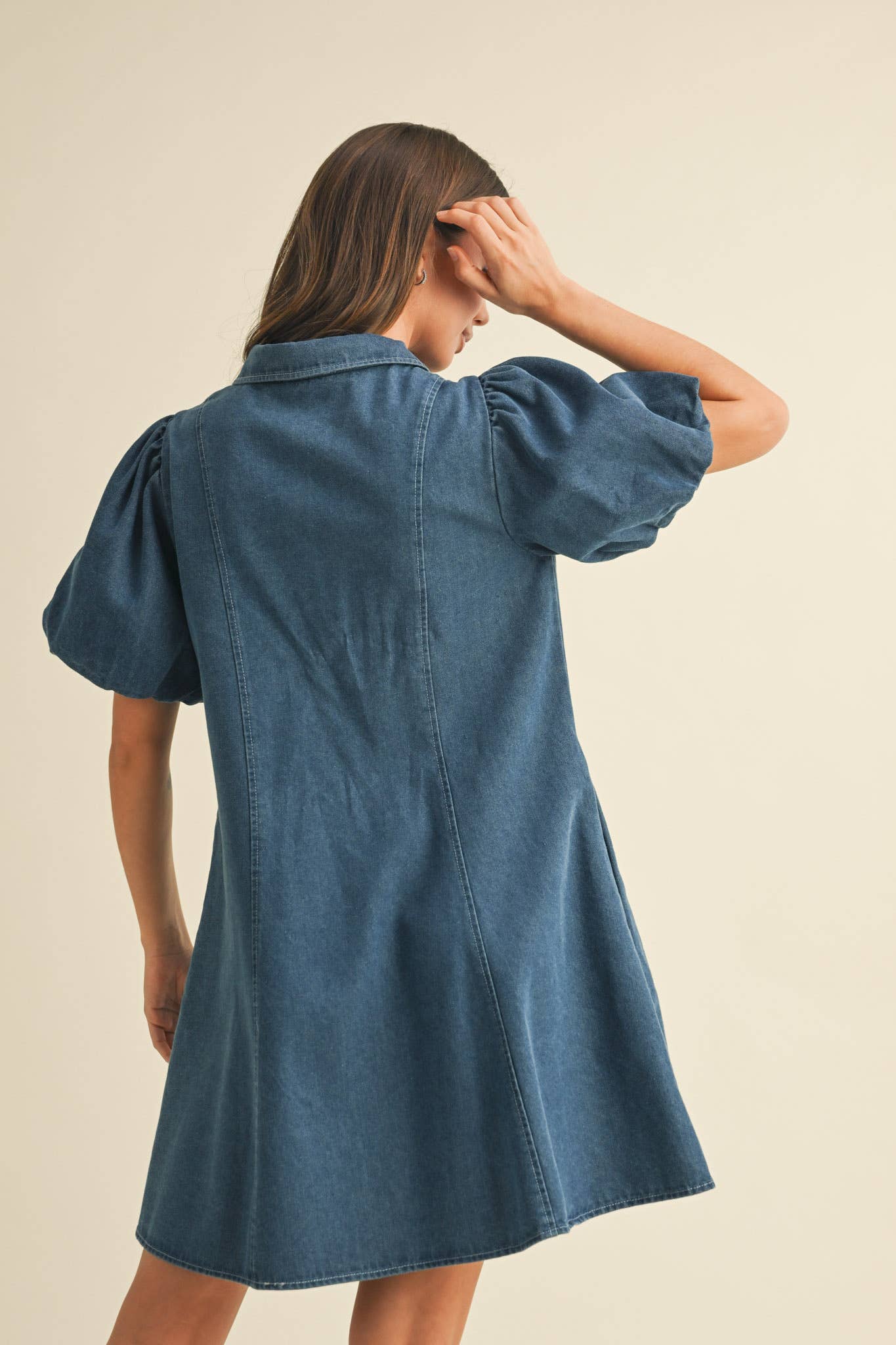 lasso bow denim dress