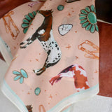 Western Peach Silk Scarf
