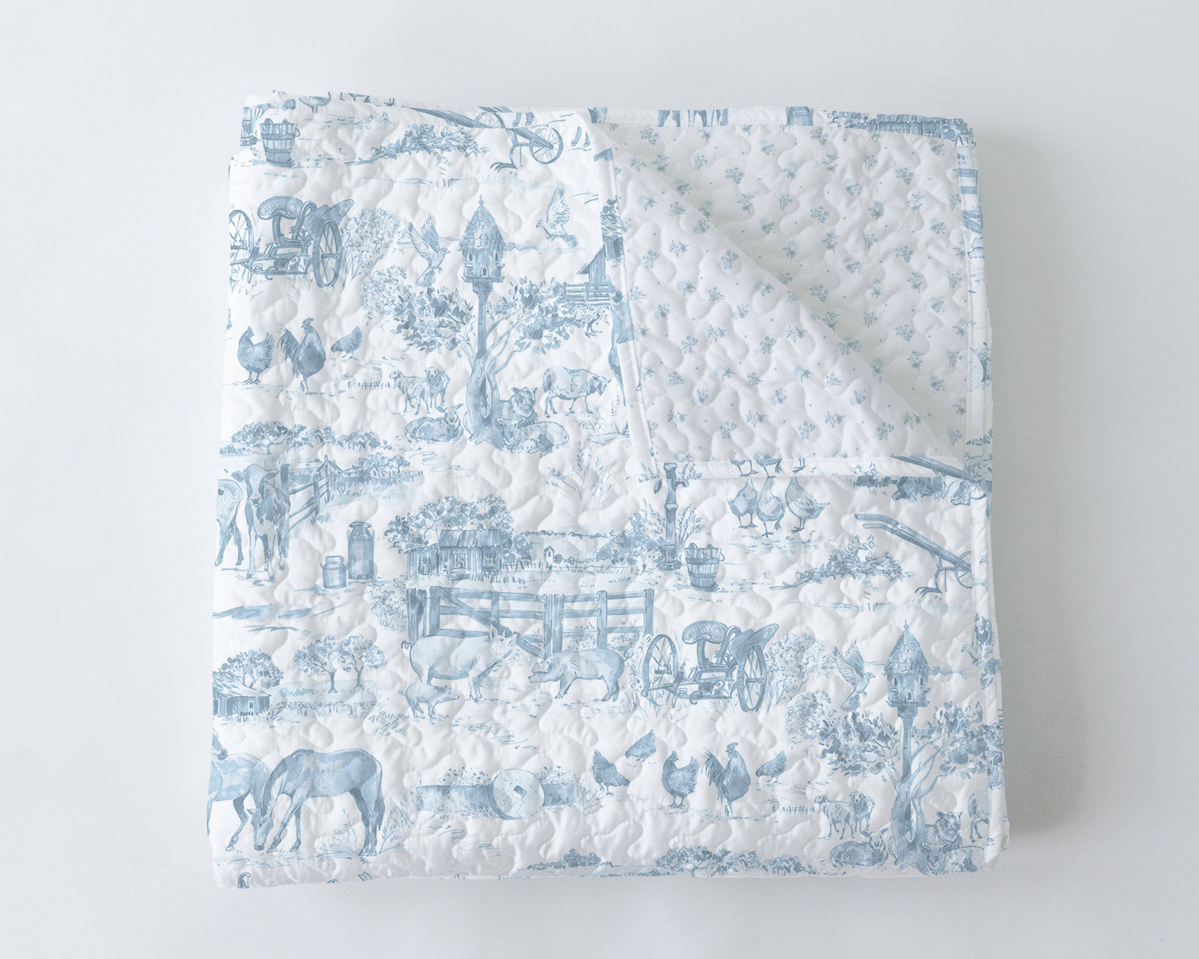 Farm Baby Quilt (Blue)