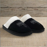 Western Boot Stitch Slippers (Black)