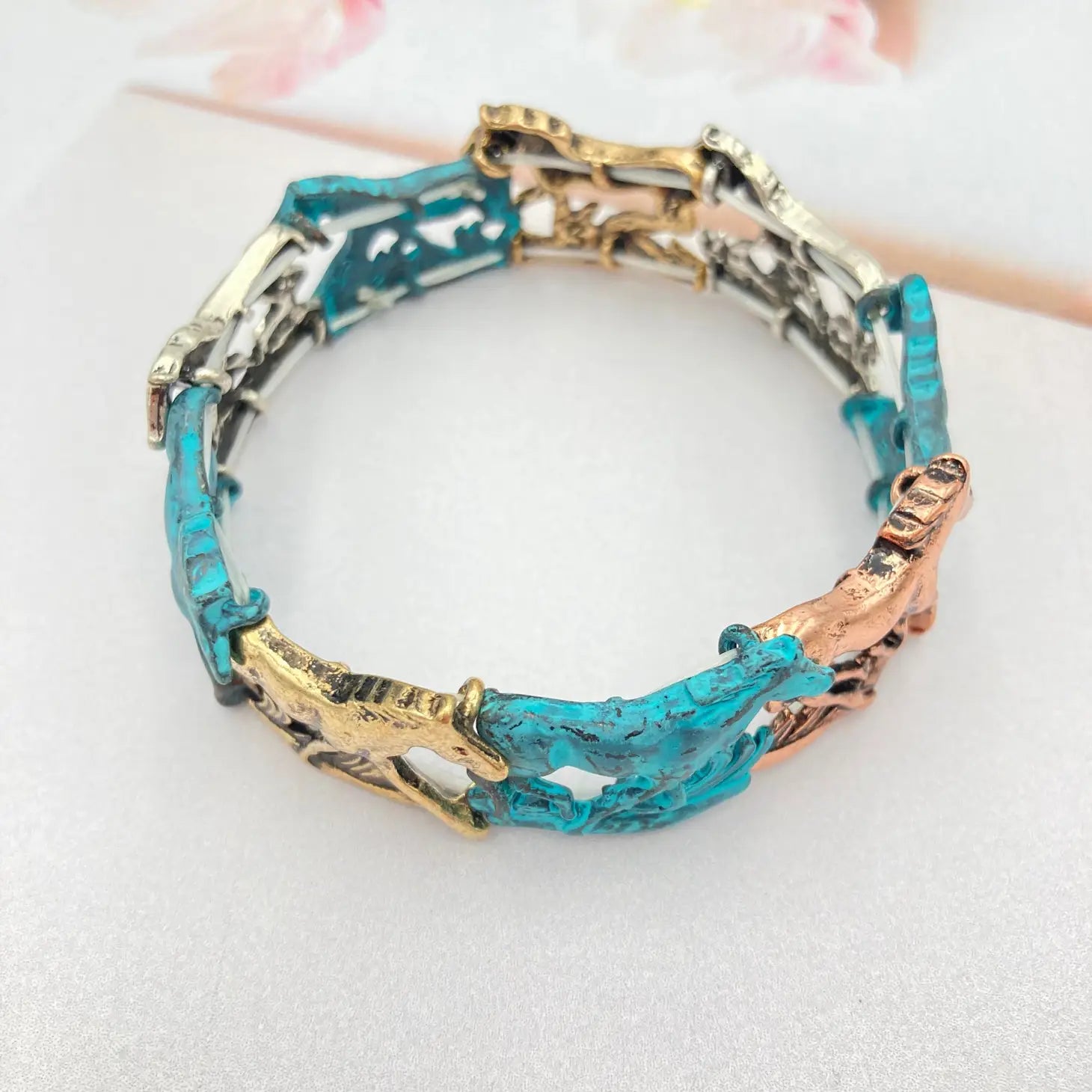 Wild & Free Bracelet Turquoise Silver Gold