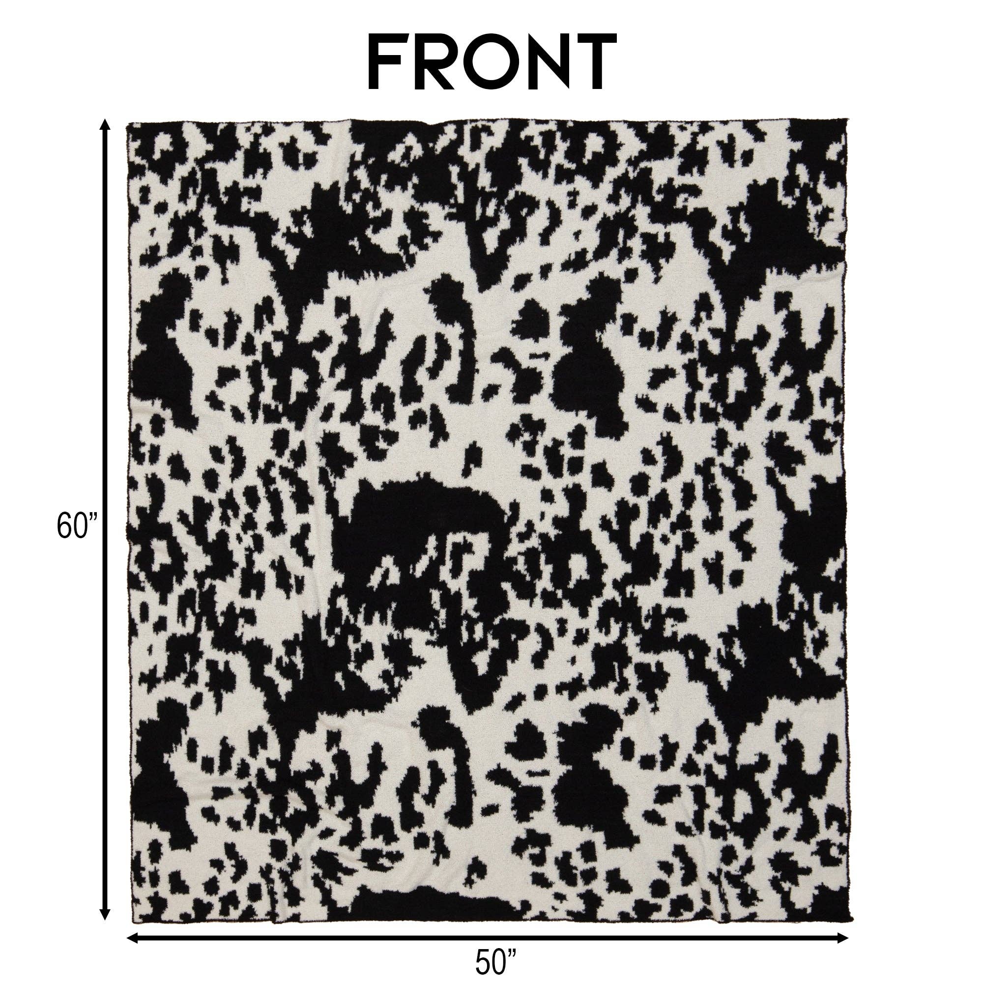 Wrangler Cowhide Stretchy Throw Blanket