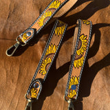 Sunflower Western Leather Keychain