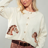 Equestrian Dream Cropped Cardigan Ivory
