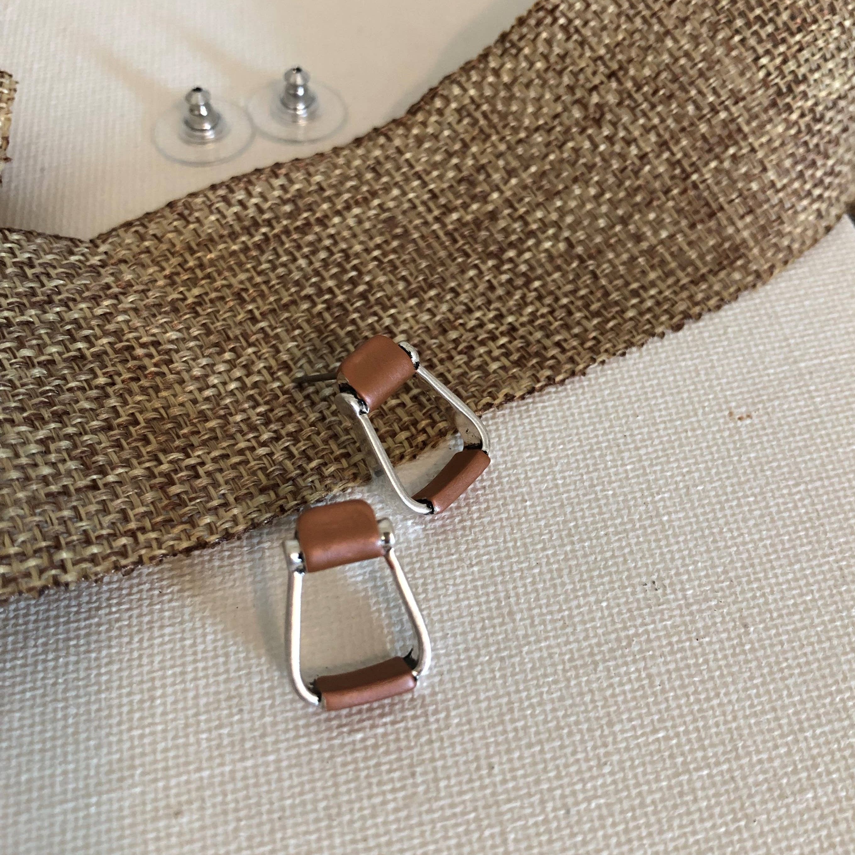 Stirrup Earrings with Copper Tones