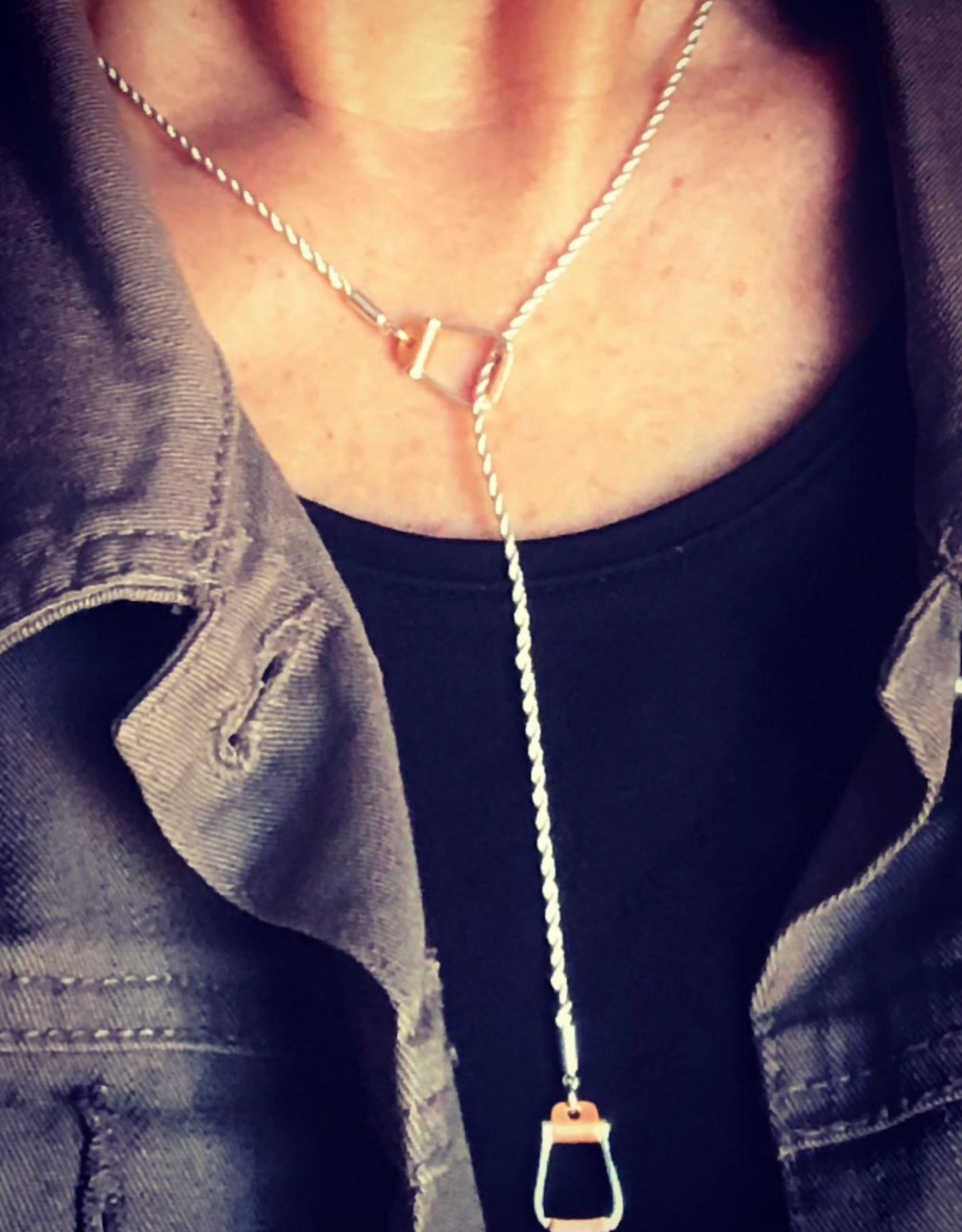 Stirrup Necklace with Copper Tones