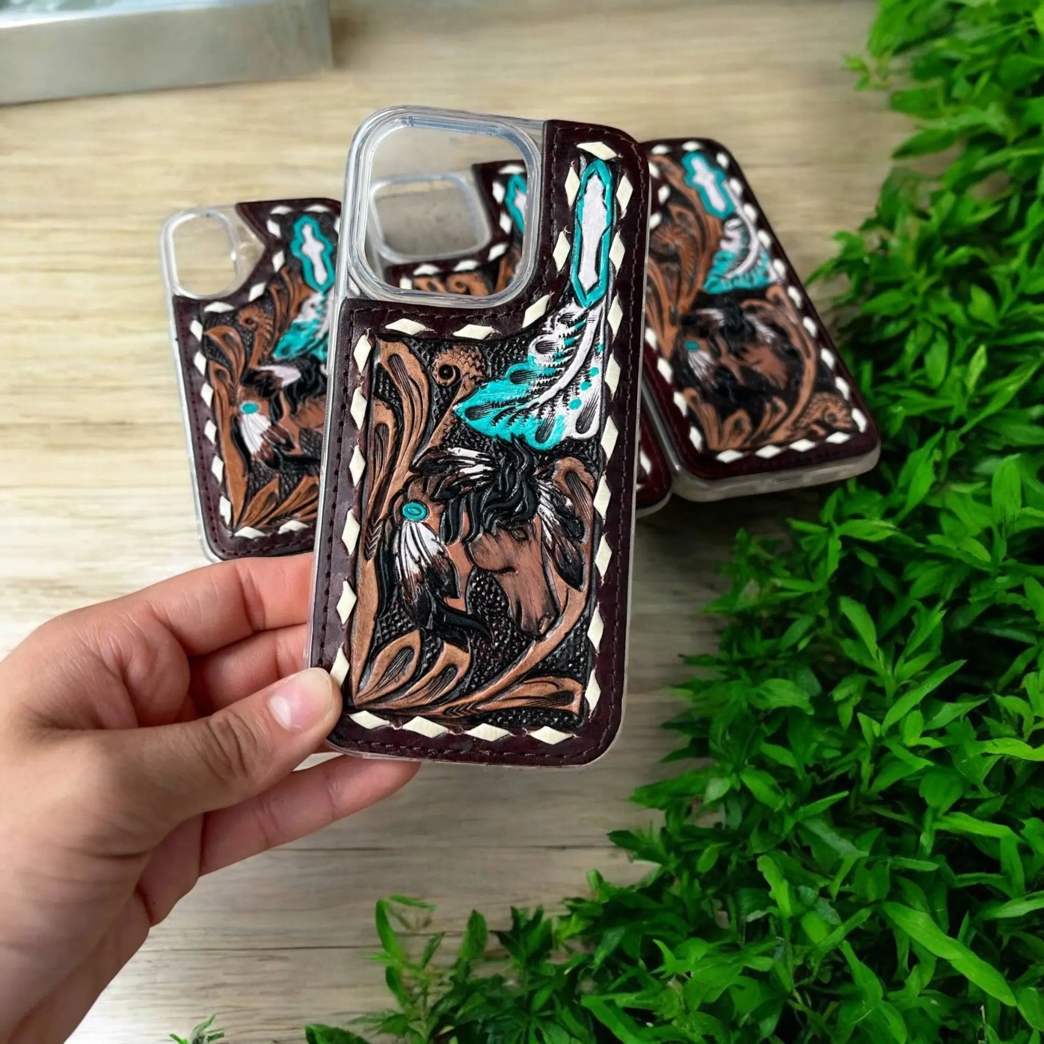 Horse Hand-Tooled Leather iPhone Case - Bridle Up Hope Shop Horse Hand-Tooled Leather iPhone Case - Bridle Up Hope Shop