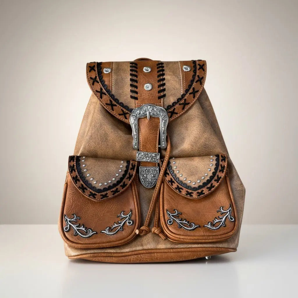 Western Belt Buckle Backpack