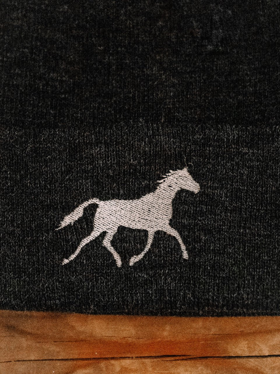 White Horse Beanie (Charcoal)