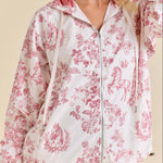 Pink Toile Horse Windbreaker Jacket