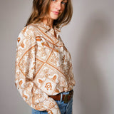 Western Print Snap Button Shirt