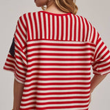 Red White & Ride Waffle Knit Top