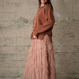 Ruby Ruffle Tulle Skirt With Pearls