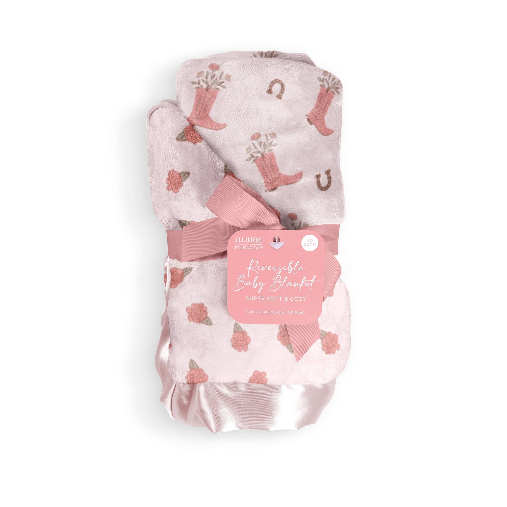 Reversible Bloomin' Boot Baby Blanket