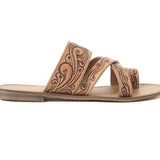 Western Scroll Hand-Tooled Leather Sandals