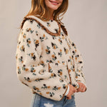 Floral Ruffle Western Sherpa Jacket