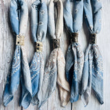 Vintage Dusty Blue Hand-Dyed Bandana