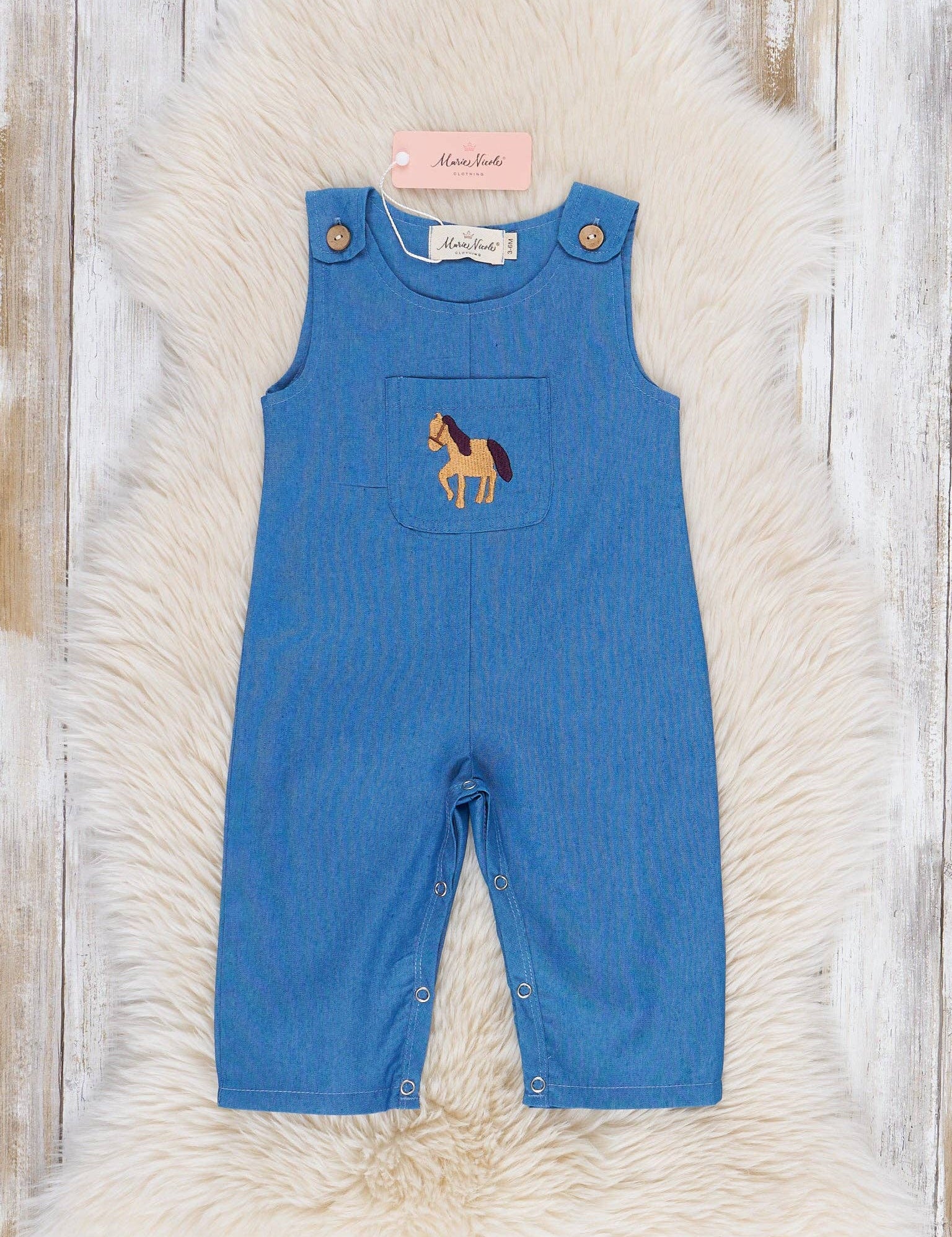 Embroidered Pasture Pony Overalls
